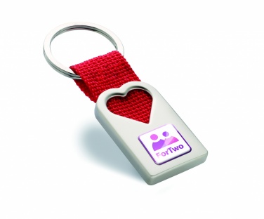 Logo trade business gift photo of: Heart metal key ring Kemi