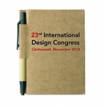Logo trade promotional giveaways image of: Recycled notebook with pen