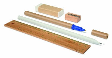 Logo trade corporate gifts image of: Stationary set in cotton pouch