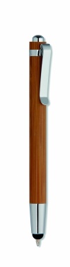 Logo trade promotional merchandise image of: Bamboo pen and pencil set