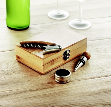 Logotrade promotional merchandise picture of: Wine set in bamboo box