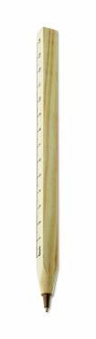 Logo trade promotional merchandise image of: Wooden ruler pen