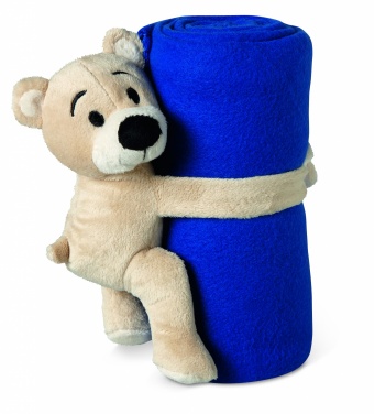 Logo trade promotional giveaways picture of: Fleece blanket with bear