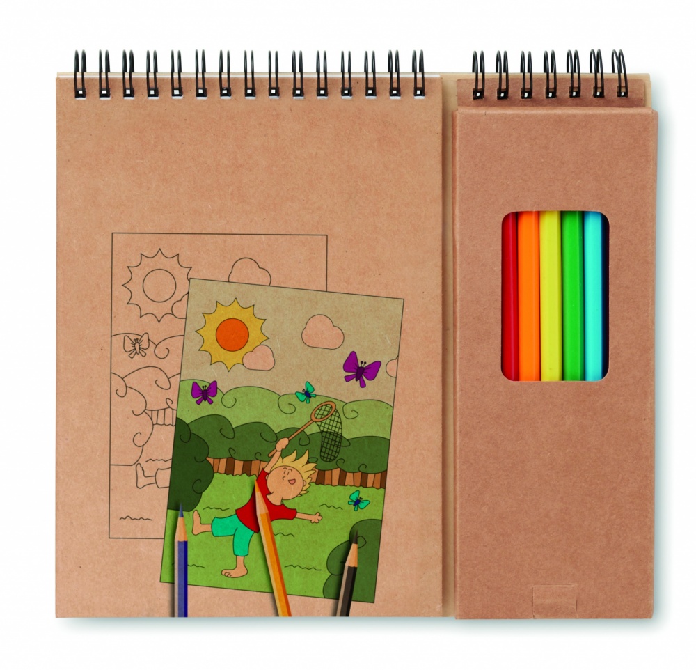 Logotrade advertising product picture of: Colouring set with notepad