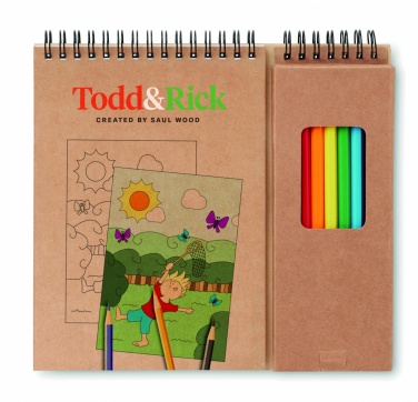 Logo trade promotional giveaway photo of: Colouring set with notepad