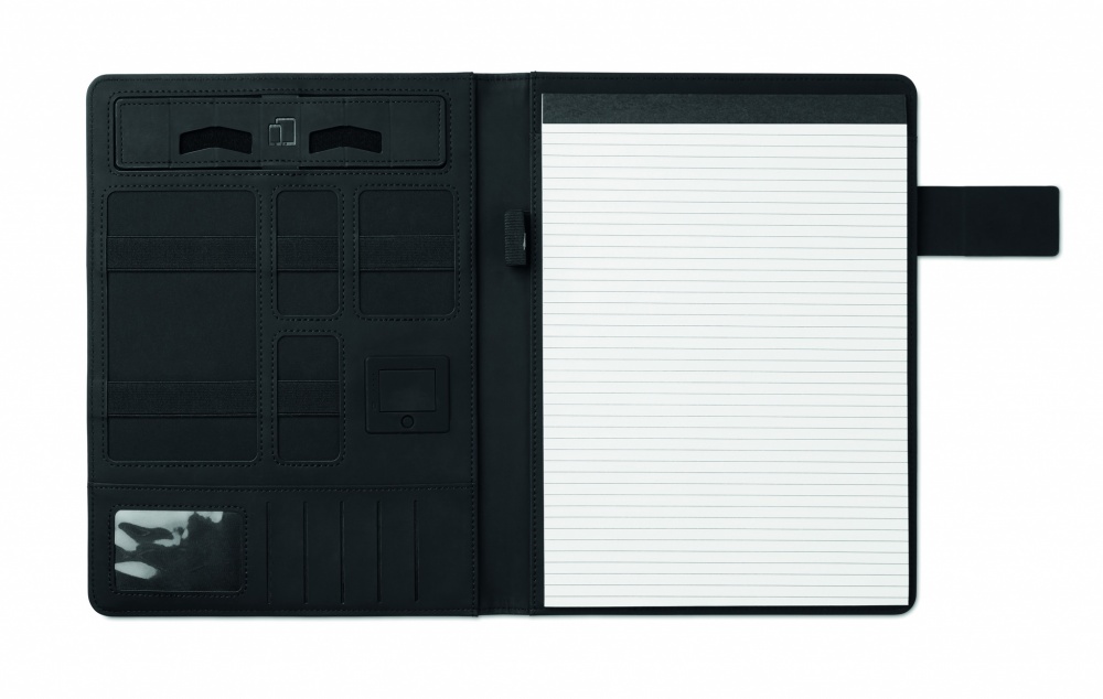 Logo trade promotional gifts image of: A4 folder with power bank