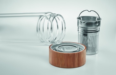 Logo trade corporate gifts image of: Double wall glass bottle 400ml München