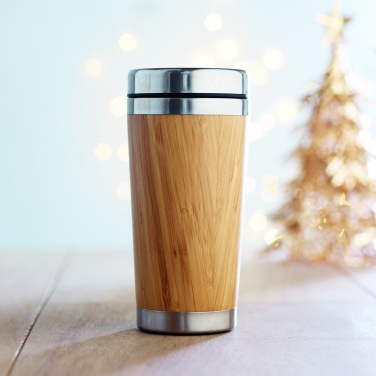 Logotrade promotional products photo of: Double wall bamboo flask 430ml