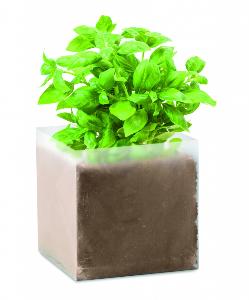 Logo trade business gift photo of: Compost with seeds "BASIL"