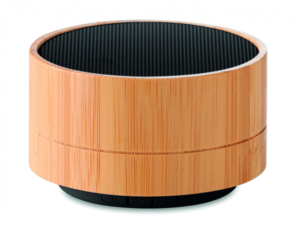 Logo trade corporate gifts image of: 3W Bamboo wireless speaker