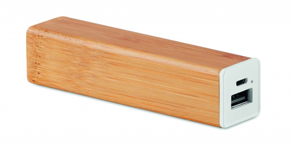 Logotrade promotional product picture of: Power bank bamboo 2200 mAh POWERBAM