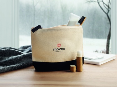 Logo trade promotional items image of: Bicolour cotton cosmetic bag