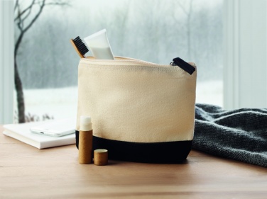Logo trade promotional products image of: Bicolour cotton cosmetic bag