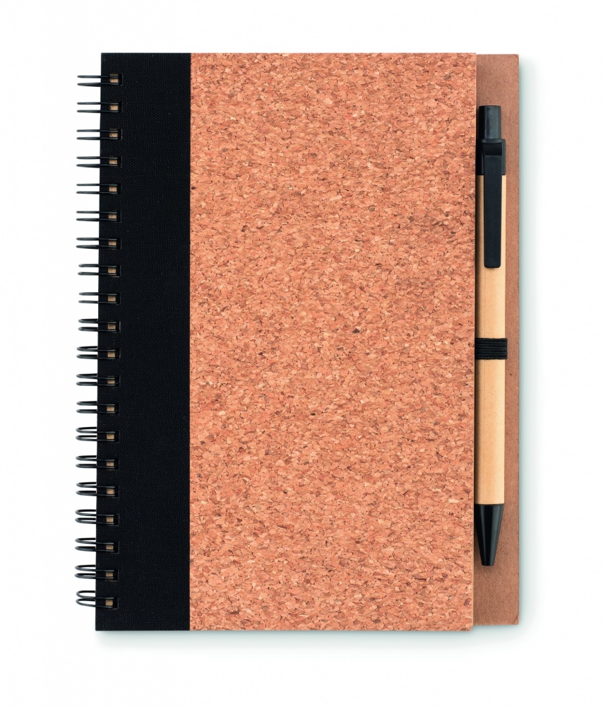 Logo trade promotional product photo of: Cork notebook with pen