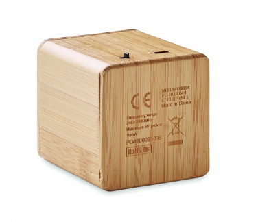 Logo trade promotional giveaways image of: Bamboo wireless speaker