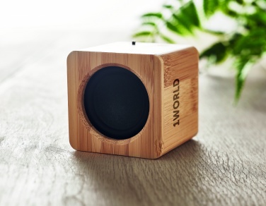 Logo trade promotional products image of: Bamboo wireless speaker