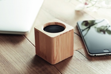 Logo trade advertising products image of: Bamboo wireless speaker
