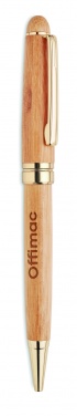 Logo trade corporate gifts image of: Bamboo twist-action ballpoint pen in a box