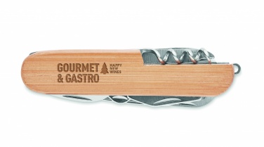 Logo trade advertising products picture of: Multi tool pocket knife bamboo