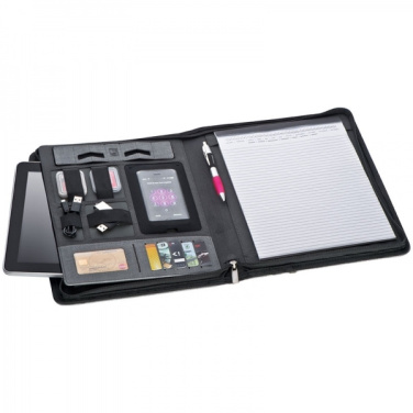 Logo trade promotional merchandise picture of: A4 folder with power bank Elda