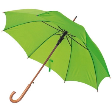 Logo trade promotional giveaway photo of: Wooden automatic umbrella NANCY
