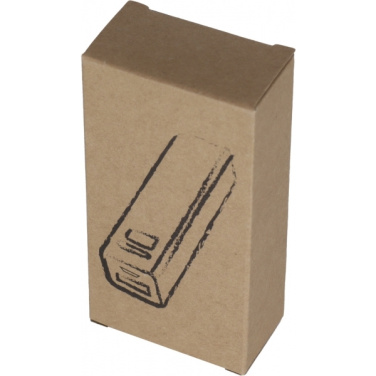 Logo trade business gifts image of: Metal power bank PORT HOPE 2200mAh