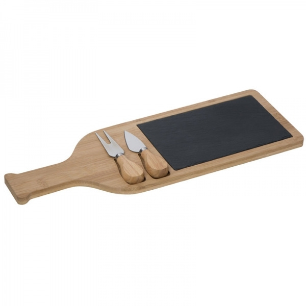 Logo trade promotional items picture of: Cheese chopping board with slate plate CALAIS