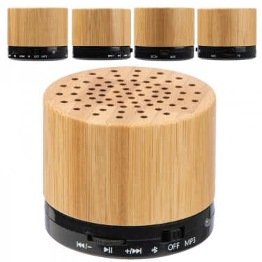 Logo trade corporate gifts picture of: Bamboo bluetooth speaker FLEEDWOOD