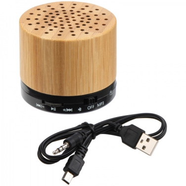 Logo trade promotional giveaway photo of: Bamboo bluetooth speaker FLEEDWOOD