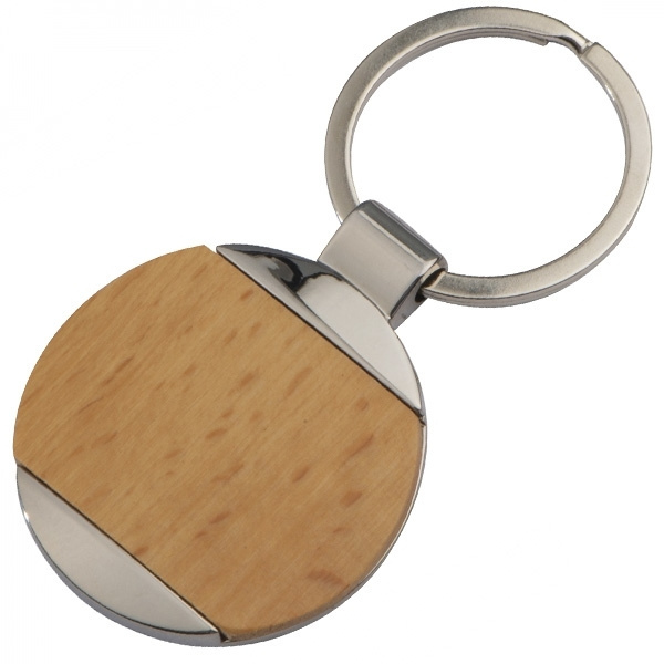 Logo trade promotional merchandise photo of: Wooden keyring LANGHAUS