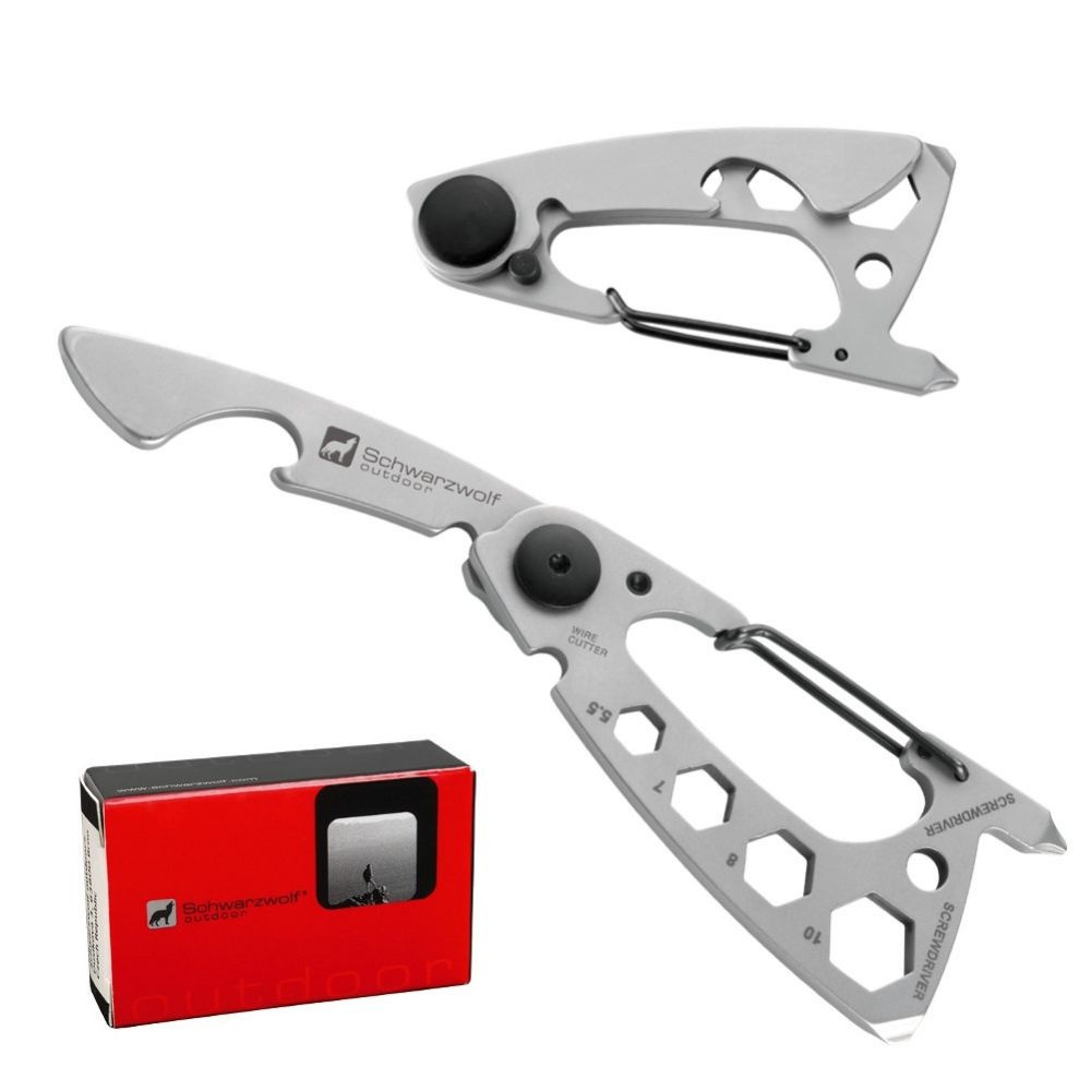 Logotrade promotional giveaway image of: Multifunctional tool BURUNDI Schwarzwolf