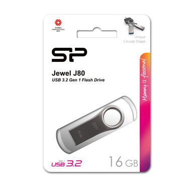 Logo trade promotional merchandise photo of: Pendrive 3.0 Silicon Power JEWEL J80 TITANIUM 16GB