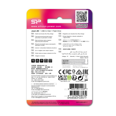 Logotrade promotional gift image of: Pendrive 3.0 Silicon Power JEWEL J80 TITANIUM 16GB