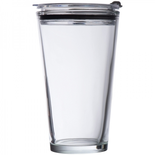 Logotrade promotional merchandise image of: Glass mug with lid WATTENSCHEID 400 ml