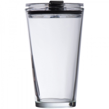 Logo trade promotional merchandise photo of: Glass mug with lid WATTENSCHEID 400 ml