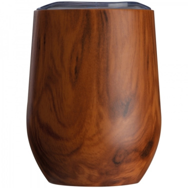 Logotrade promotional merchandise picture of: Stainless steel mug with wooden look BRIGHTON 380 ml