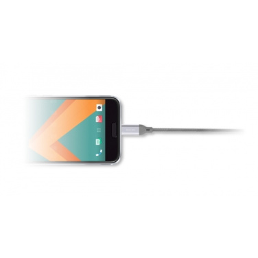Logotrade promotional product picture of: Nylon data transfer cable LK30 Type - C Quick Charge 3.0