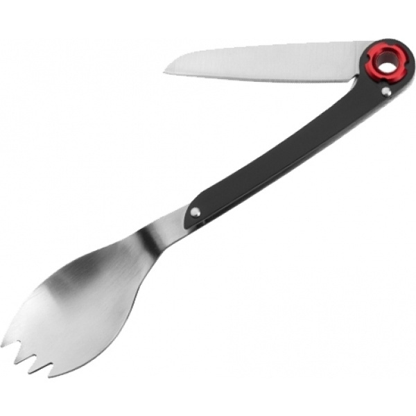 Logo trade promotional giveaway photo of: Multifunctional spoon LATEMAR Schwarzwolf