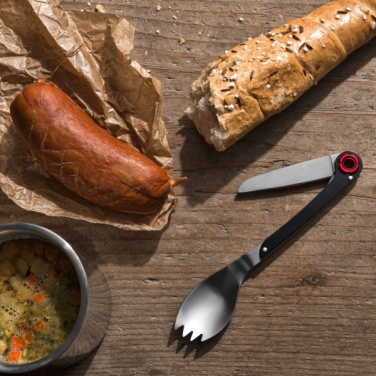 Logo trade corporate gift photo of: Multifunctional spoon LATEMAR Schwarzwolf