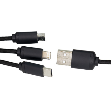 Logotrade promotional merchandise photo of: 3in1 long cable with elighted logo for engraving, W201TG