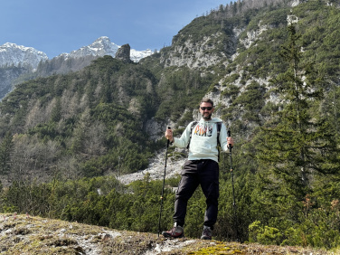 Logotrade promotional giveaway picture of: Trekking poles DENALI Schwarzwolf