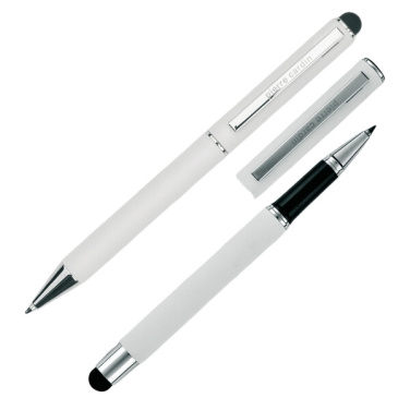 Logo trade corporate gifts picture of: Writing set ballpoint pen & roller soft touch CLAUDIE