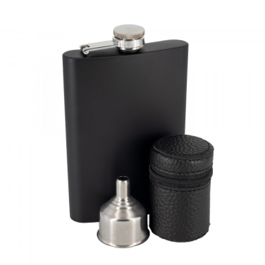Logo trade promotional giveaways image of: Hip flask MADONIE Schwarzwolf