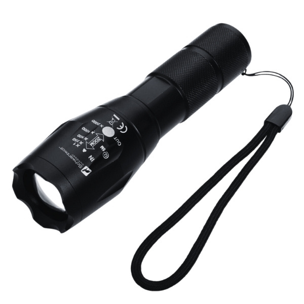 Logo trade advertising products picture of: Flashlight DELGADA Schwarzwolf