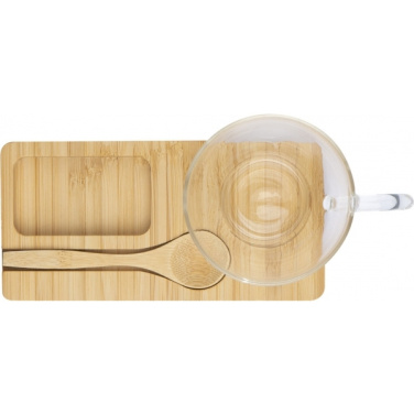 Logotrade promotional item picture of: Tray with cup and spoon FORMOSA 150 ml