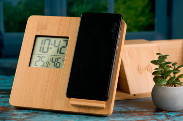 Logotrade promotional products photo of: Bamboo weather station GRANADA