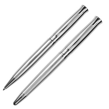 Logo trade advertising product photo of: Metal set of ballpoint pen and roller ROI