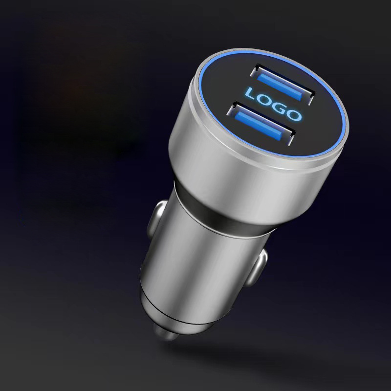 Logo trade promotional merchandise photo of: Car charger with enlighted logo for engraving