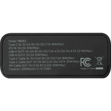 Logotrade promotional product image of: Power bank 20 000 mAh MARABELLA MoLu