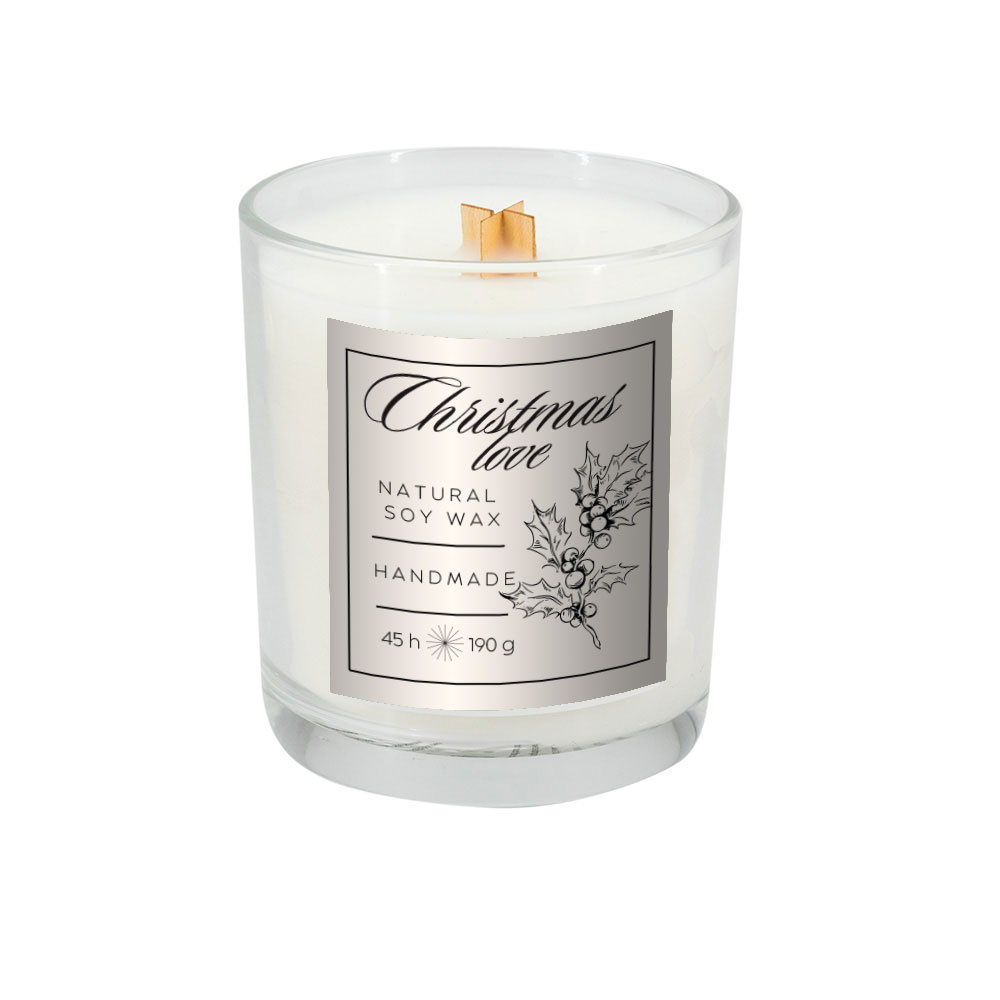 Logotrade promotional item image of: Soy candle 190g Christmas love
